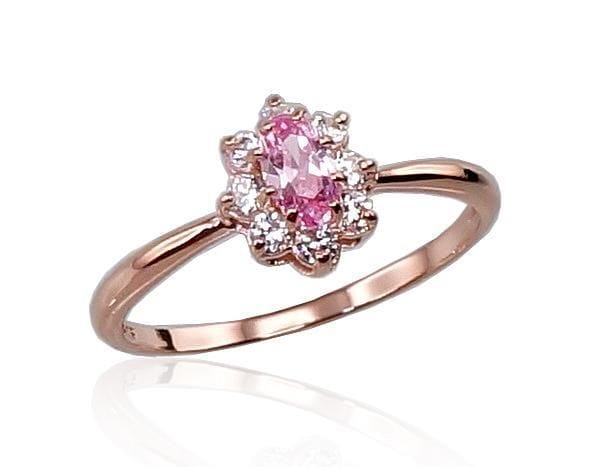 Kuldsõrmus #1100126(Au-R)_CZ+CZ-PI, Punane Kuld 585°, Tsirkonid - Premiumkellad