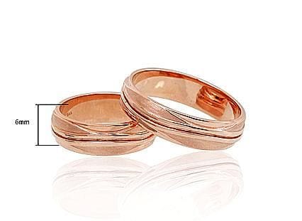 Kullast abielusõrmus #1100545(Au-R), Punane Kuld 585° - Premiumkellad