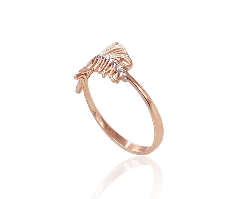 Kuldsõrmus #1100643(Au-R+PRh-W), Punane Kuld 585°, roodium (kate) - Premiumkellad