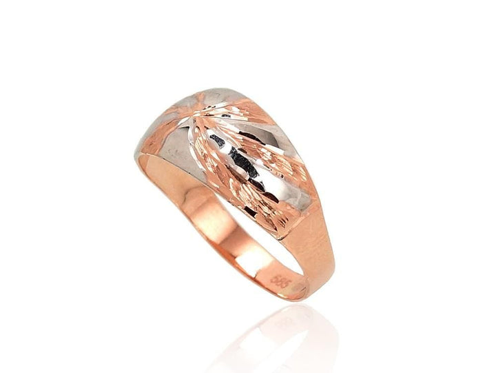 Kuldsõrmus #1100684(Au-R+PRh-W), Punane Kuld 585°, roodium (kate) - Premiumkellad