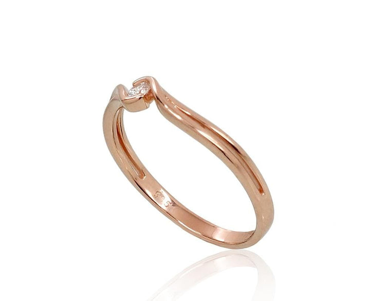 Kuldsõrmus #1100688(Au-R)_DI, Punane Kuld 585°, Briljant - Premiumkellad