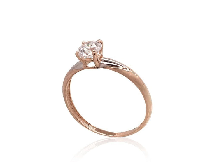 Kuldsõrmus #1100933(Au-R+PRh-W)_CZ, Punane Kuld 585°, roodium (kate) , Tsirkonid - Premiumkellad