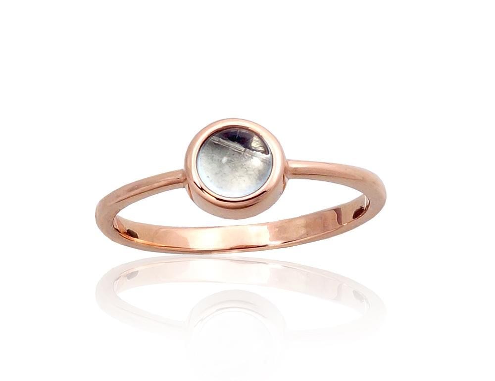 Kuldsõrmus #1101007(Au-R)_TZLB, Punane Kuld 585°, Taevakarva sinine topaas - Premiumkellad