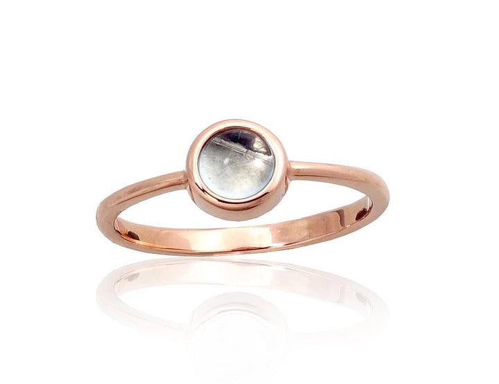 Kuldsõrmus #1101007(Au-R)_TZLB, Punane Kuld 585°, Taevakarva sinine topaas - Premiumkellad