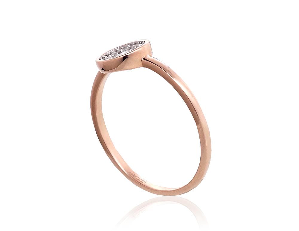 Kuldsõrmus #1101026(Au-R+Au-W)_DI, Valge/Punane Kuld 585°, Briljant - Premiumkellad