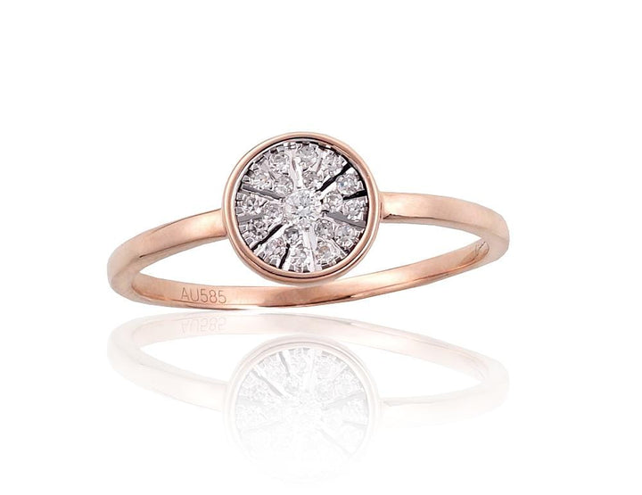 Kuldsõrmus #1101026(Au-R+Au-W)_DI, Valge/Punane Kuld 585°, Briljant - Premiumkellad