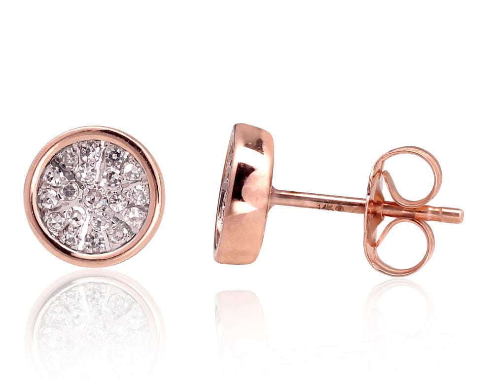 Kullast kõrvarõngad #1201406(Au-R+Au-W)_DI, Valge/Punane Kuld 585°, Briljant - Premiumkellad