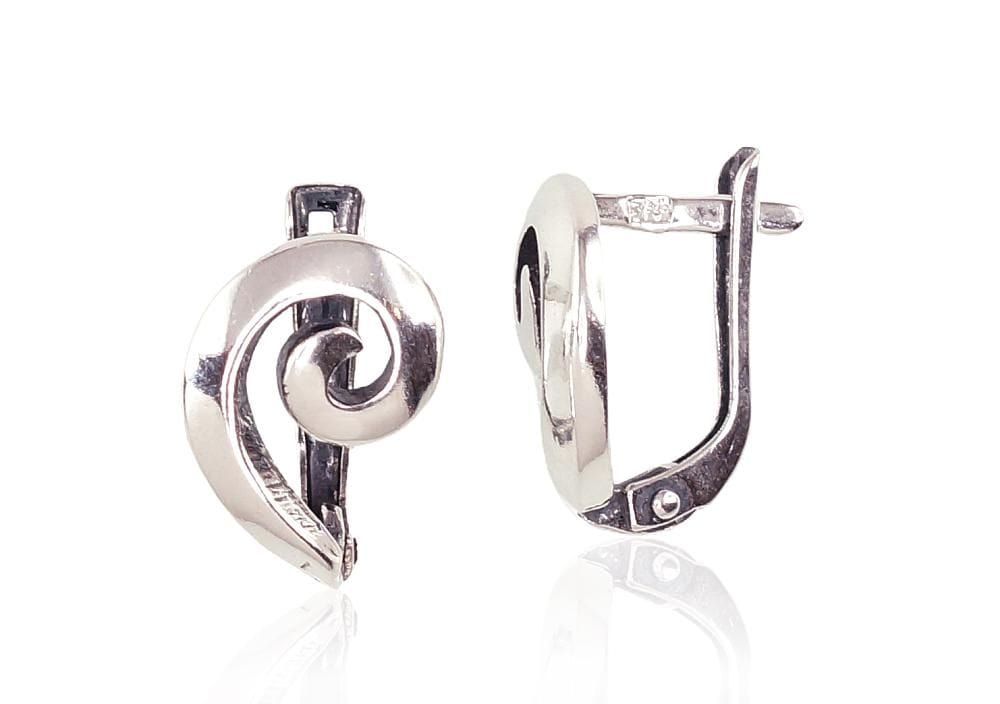 'Inglise' sulguriga hõbekõrverõngad #2201642(POx-Bk), Hõbe 925°, oksüüd (kate) - Premiumkellad