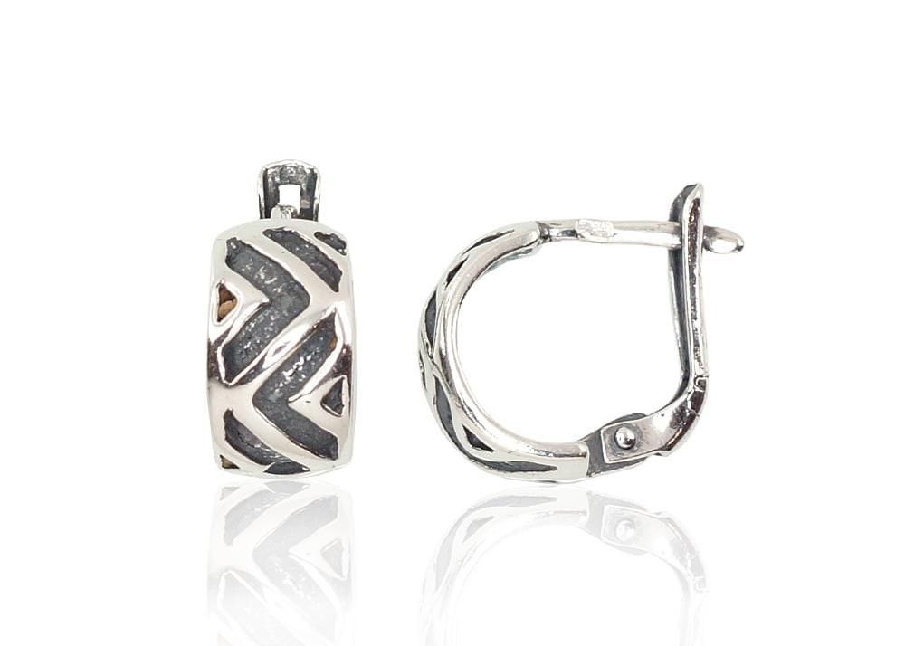 'Inglise' sulguriga hõbekõrverõngad #2202095(POx-Bk), Hõbe 925°, oksüüd (kate) - Premiumkellad