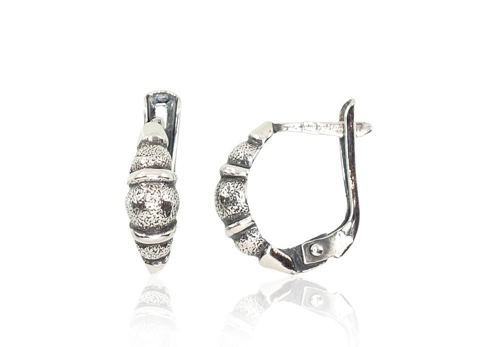 'Inglise' sulguriga hõbekõrverõngad #2202104(POx-Bk), Hõbe 925°, oksüüd (kate) - Premiumkellad