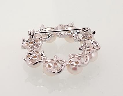 Hõbepross #2920175(PRh-Gr)_CZ+PE, Hõbe 925°, roodium (kate), Tsirkonid , Pärlitest - Premiumkellad