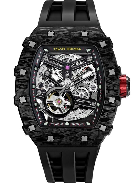 Meeste käekell Tsar Bomba Elemental Carbon Fiber Automatic TB8208CF-08 - Premiumkellad
