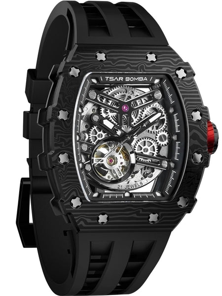 Meeste käekell Tsar Bomba Elemental Carbon Fiber Automatic TB8208CF-08 - Premiumkellad