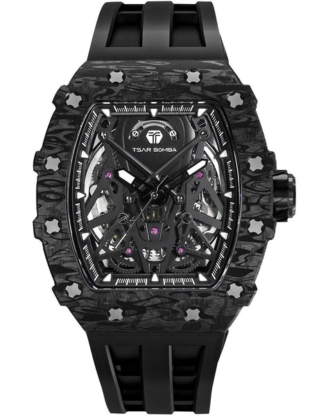 Meeste käekell Tsar Bomba Elemental Carbon Fiber Automatic TB8207CF-01 - Premiumkellad