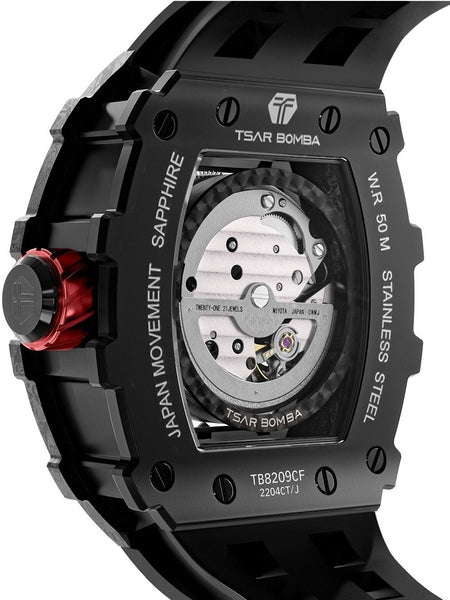 Meeste käekell Tsar Bomba Elemental Carbon Fiber Automatic TB8209CF-01 - Premiumkellad