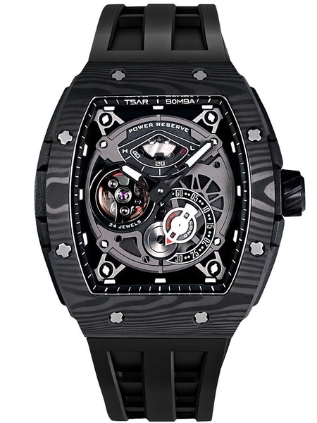 Meeste käekell Tsar Bomba Elemental Carbon Fiber Automatic TB8210CF-01 - Premiumkellad
