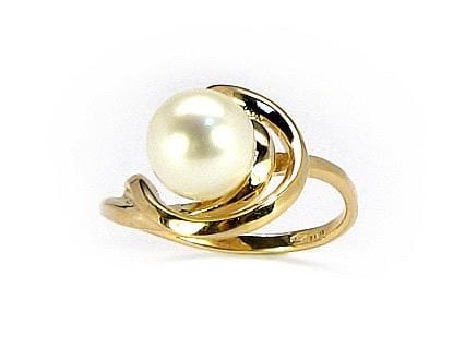 Kuldsõrmus #1100047(Au-Y)_PE, Kullakarva Kuld 585°, Pärlitest - Premiumkellad